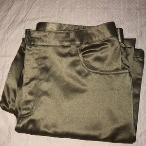 Bill Blass Olive/Khaki Satiny Jeans Size 14P